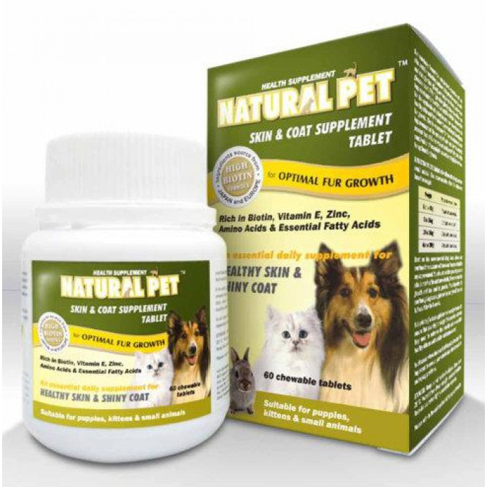 Natural Pet Skin & Coat Supplement Tablet (60 chewables)